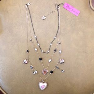Betsey Johnson layered heart necklace